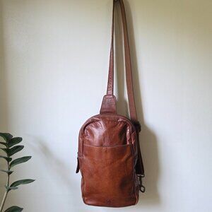 VINTAGE WILD WEST SLING BACKPACK GENUINE LEATHER MEDIUM